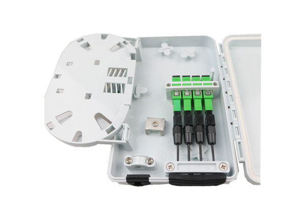 Caja de empalme de plástico FTTH Mini caja de terminación de fibra óptica 4 puertos