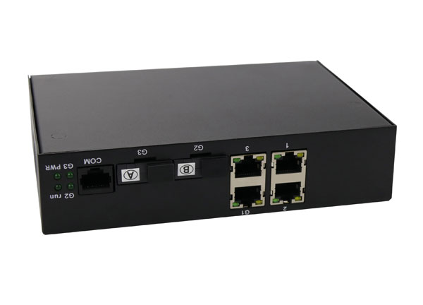 Conmutador de fibra Ethernet de red OEM 4 puertos con interfaz de fibra óptica de 2x1000m