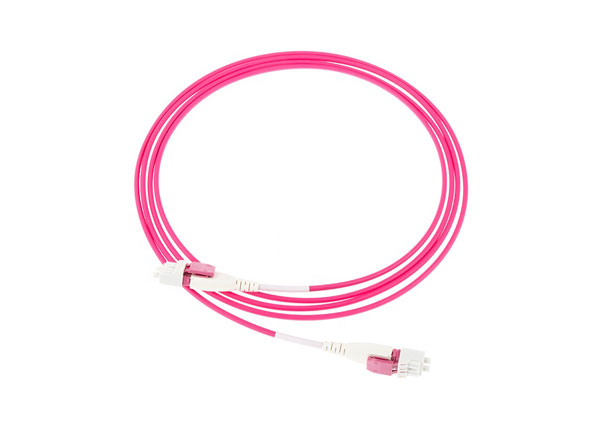 Cable de conexión de fibra óptica uni-boot LC/UPC-LC/UPC de alta calidad dúplex OM4 multimodo Rosa 2mm