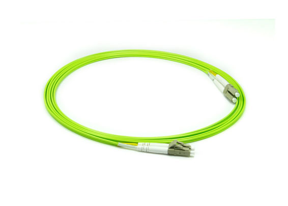 Cables de puente de fibra óptica LC/UPC-LC/UPC dúplex Patchcord PVC OM5 Color verde