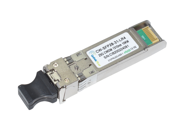 SFP28 LR4 25G transceptor óptico para Ethernet y centro de datos dúplex 1330nm 10km DOM CWDM