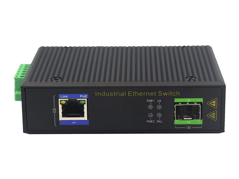 Interruptor Ethernet Industrial de 1000M 1 puerto Rj45 1 puerto SFP completo Gigabit