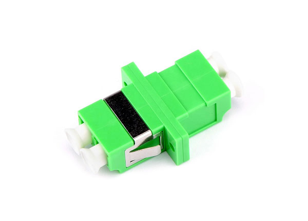 Suministro LC/APC a LC/APC DX SM adaptador de fibra de brida verde 0.2dB para red FTTH