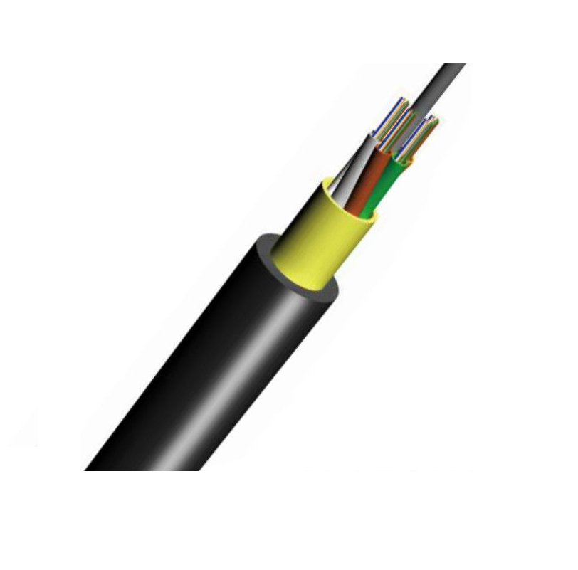 Cable óptico de ADSS autoportante totalmente dieléctrico monomodo G652D 12 ~ 288 fibra de una sola chaqueta 100 envergadura PE