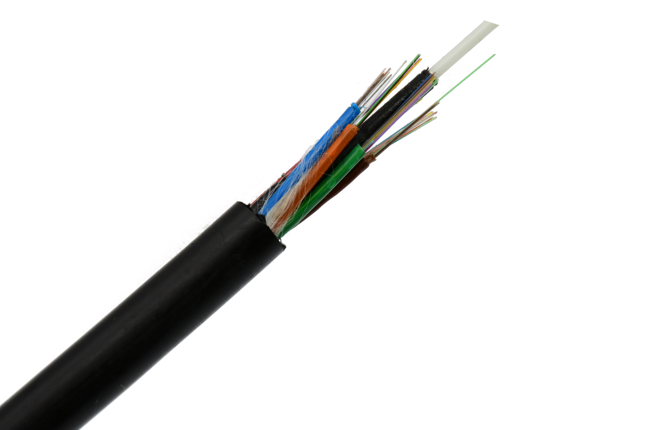 Conducto al aire libre Cable de fibra óptica GYFTY 24 núcleos monomodo G652D chaqueta no metálica PE negro
