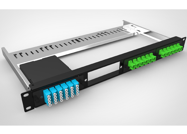 Mejor 1U fibra óptica parche Panel estante Fácil instalación 24 puertos caja montada en Rack