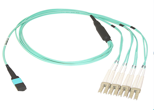 Cable de fibra MPO a Cable de conexión de fibra óptica LC 8 12 núcleos OM3 con coleta de 2,0mm