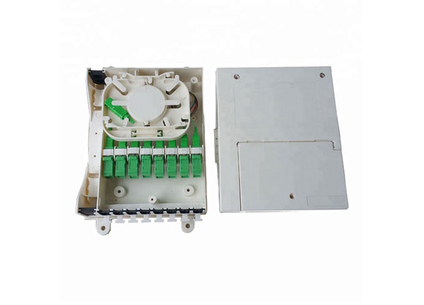 Caja de terminales de fibra óptica a prueba de polvo montada en la pared de alta calidad para interiores/exteriores 8 puertos