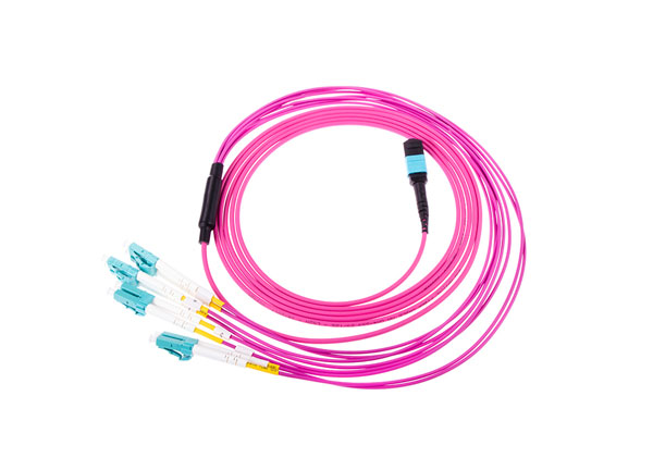 Cable de fibra MPO MTP de alto estándar | Tipo A MPO-LC puente de fibra óptica 8 núcleos OM4 LSZH