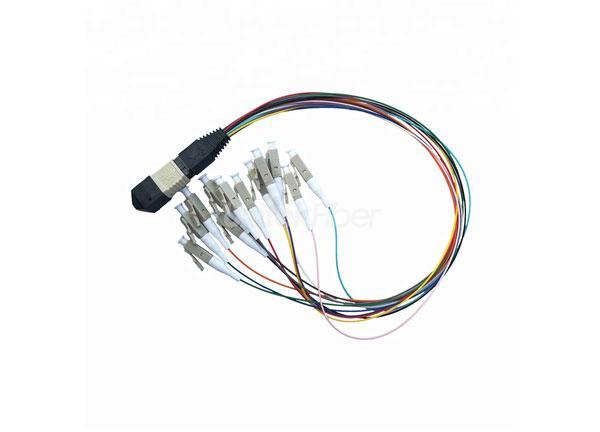 Cable de fibra MPO/MTP | 12 núcleos MPO Cable de conexión LC OM3 OM4 multimodo fibra óptica Pigtail