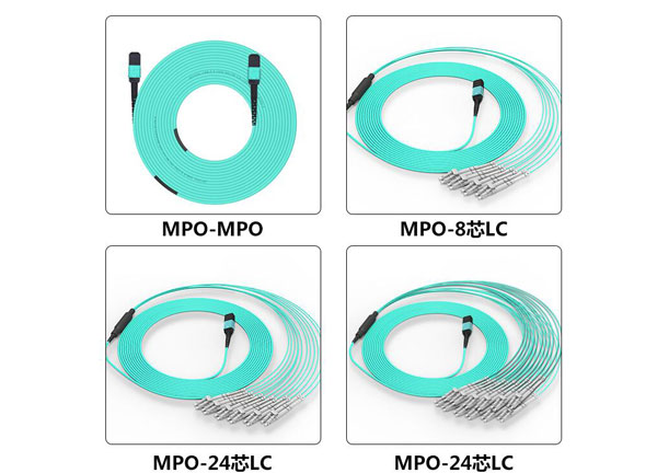 Suministro de puente de fibra MTP/MPO | 12 fibras MPO a LC OM4 Cable de conexión de fibra 100Gb(QSFP)