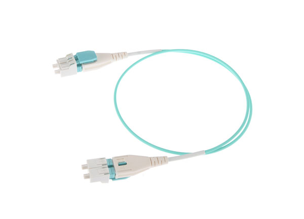 Cable de puente de fibra uni-bota LC/UPC-LC/UPC óptico Patchcord OM3 PVC Aqua 2,0mm