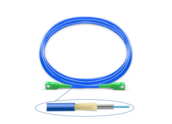 FTTH blindado Cable de parche de fibra óptica de 3,0mm/SC/APC-SC/APC SM SX Corning G657A1 LSZH 1M