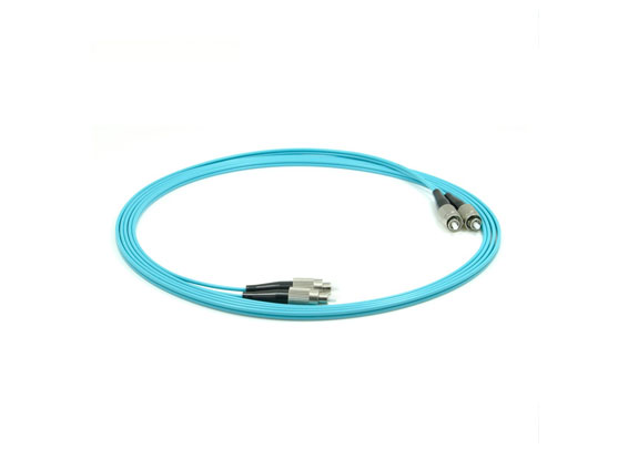 Cable de conexión para interiores FC/PC-FC/PC cable de puente de fibra óptica OM3 50/125um Aqua 2,0mm chaqueta