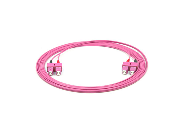 Cable de conexión de fibra óptica dúplex SC a SC 50/125um OM4 para ancho de banda de transmisión de 40 Gigabit