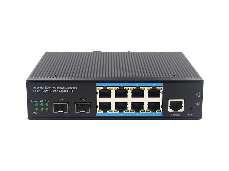 Marca 2 Gigabit SFP puertos 8 10/100Mbps puertos eléctricos gestionados de grado Industrial Ethernet Switch