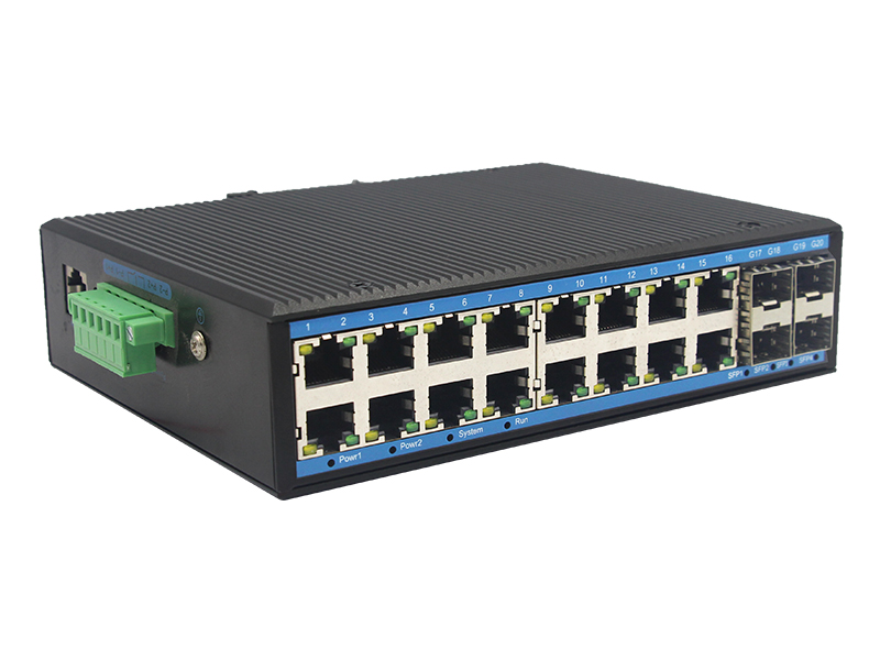 Montaje en pared Din Rail 16 puertos Gigabit RJ45 4 puertos SFP interruptor Ethernet Industrial no gestionado