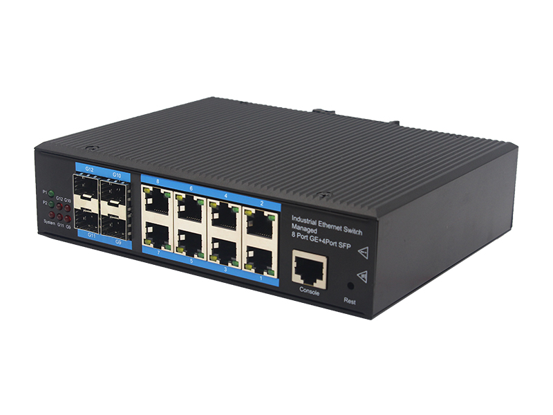 Conmutador Ethernet Industrial SFP de 8 puertos 4 puertos
