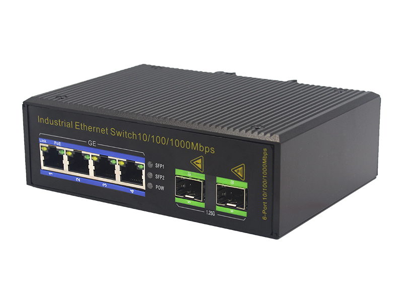 Interruptor Ethernet de grado Industrial de 1000M con 2 puertos SFP 4 puertos RJ45 de alta calidad