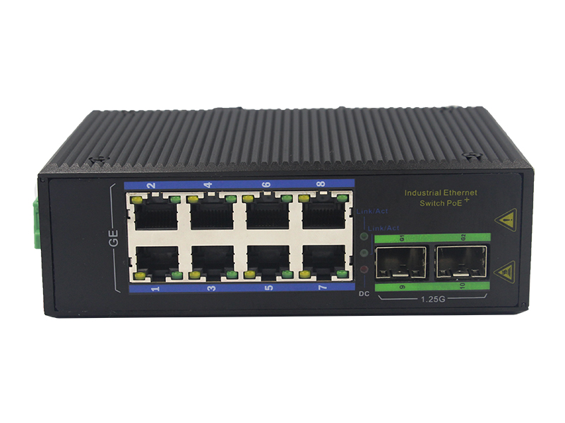 Interruptor Industrial Ethernet PoE con Switch SFP y RJ45 Gigabit marcas para red de fibra óptica