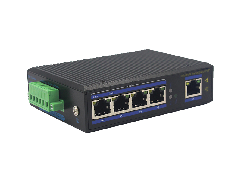 100M 5-puerto no gestionado de grado Industrial PoE interruptor Ethernet carril Din