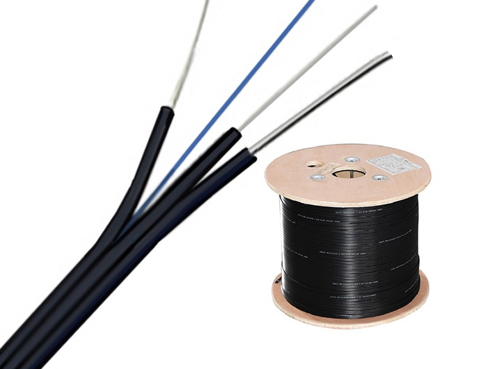 Cable de gota de fibra óptica autoportante para exterior FTTH GJXFH 1 núcleos G657A1 SM LSZH negro