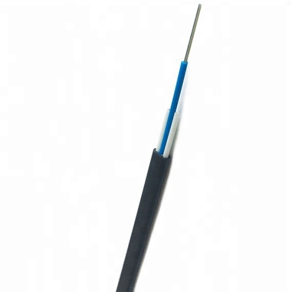 Cable de fibra óptica plana autoportante al aire libre GYFXTBY 6 12 24 núcleos G657 G652D PE | LSZH negro