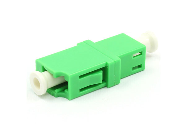 LC/APC a LC/APC adaptador de fibra de plástico SX SM verde con brida