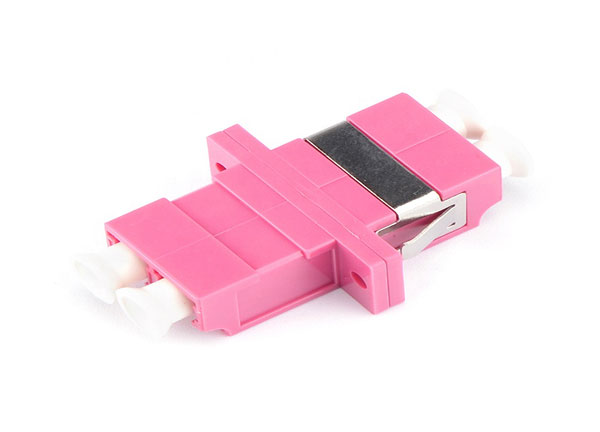 ¡Oferta! LC hembra a LC adaptador de fibra óptica hembra Duplex OM4 rosa