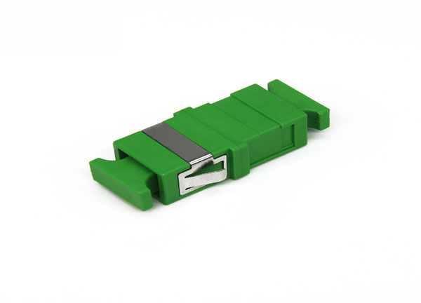 Adaptador de fibra óptica de Color verde para SC/APC a SC/APC con oreja corta