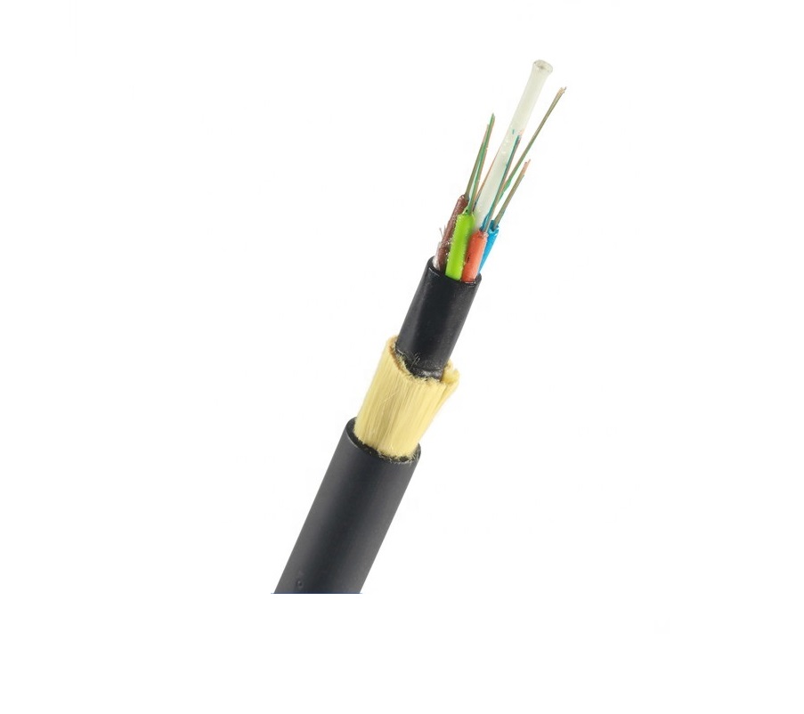 Cable de fibra óptica ADSS para exteriores | Todo el Cable autoportante dieléctrico 48 núcleos G652D doble chaqueta PE de largo alcance