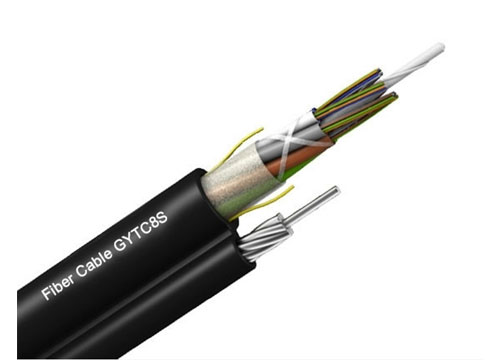 Figura 8 Cable de fibra óptica | Cable aéreo GYTC8S autoportante 6 núcleos monomodo G652D PE funda