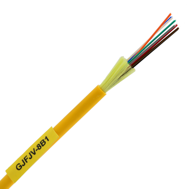 Cable de fibra óptica GJFJV 12F tubo suelto de hilo de aramida monomodo para interiores