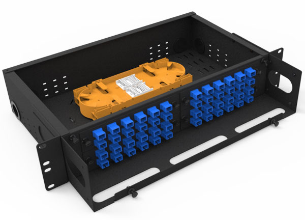 2U Rack montaje fibra ODF distribución óptica marco parche Panel 48 puertos SC Duplex adaptador