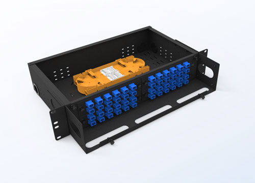 Panel de parche de fibra óptica de alta densidad UF-FR-CLD-2U caja de terminación óptica de tipo fijo