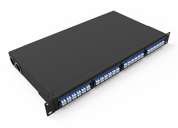 10G OM3 fijo tipo MPO MTP fibra óptica Patch Panel Rack para 4 Panel casetes