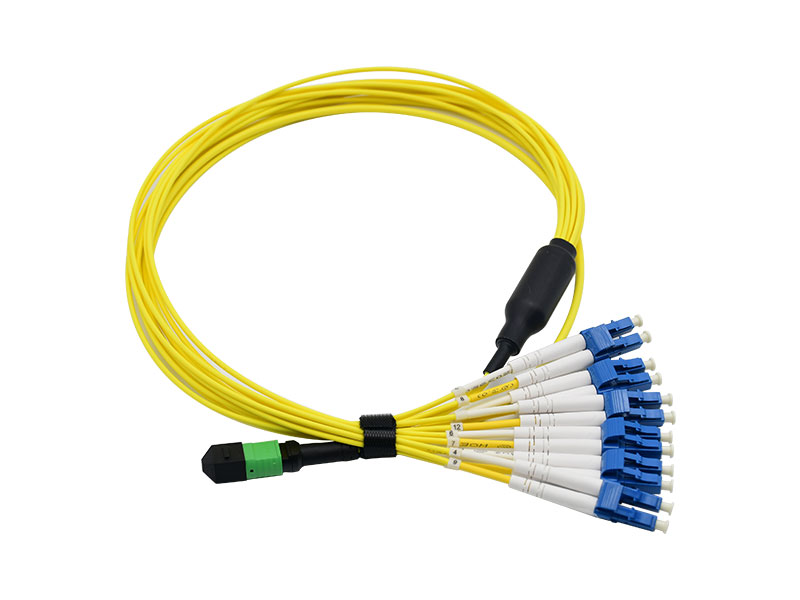 Cable de conexión de fibra óptica de alta densidad MPO-cable de conexión de 12 núcleos de 2,0mm de modo único