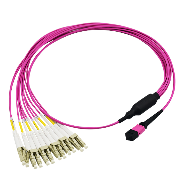 Cable de conexión de fibra MTP MPO | Cable de conexión de fibra MPO-LC MTP 12 núcleos MM OM4 longitud personalizada LSZH